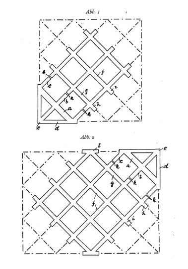 Abgebildet sind zwei Abbildungen von Balkenrosten, welche verschiedene Ausführungsformen zeigen. Die oberste Abbildung ist ein Quadrat, darunter ein Rechteck, beide mit Beschriftungen.